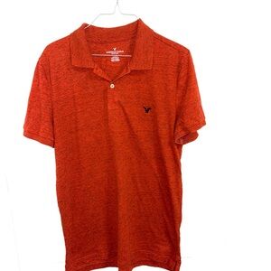 American Eagle Outfitters Orange Heather Polo Shirt